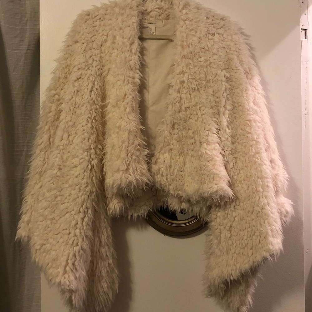 Faux fur white jacket